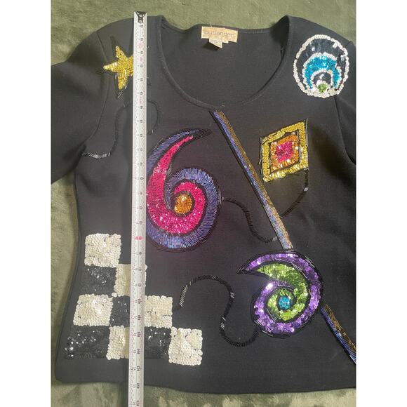 Vintage 80s OUTLANDER knit top with sequin detail SZ Large - Picture 7 of 10